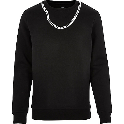 jacques-vertuk Black Christopher Shannon chain sweatshirt 287631 men Hoodies / Sweatshirts