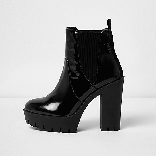 river island smart shoes,jacques-vertuk South Africa Black chunky patent boots women 694693