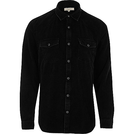 jacques-vertuk Black corduroy western style shirt 297621 men Shirts