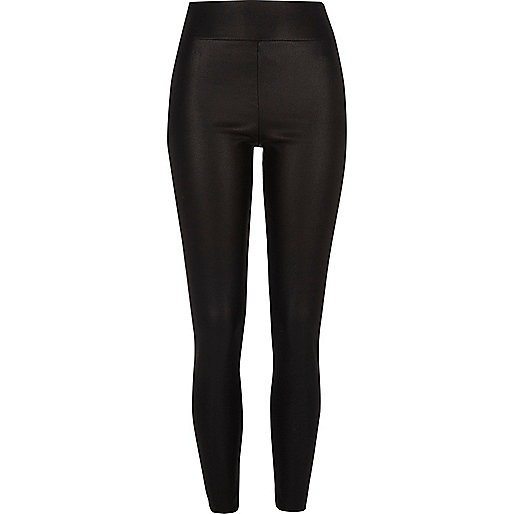 jacques-vertuk Black cracked coated leather look leggings 705075 women Trousers Leggings