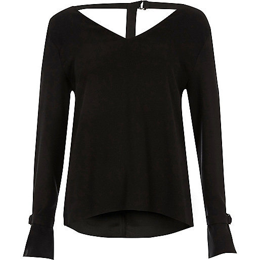 jacques-vertuk Black D-ring long sleeve top 706102 women Workwear