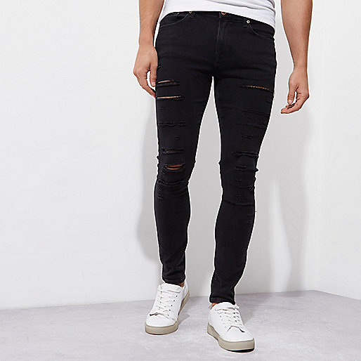 carrie jeans river island,jacques-vertuk Shop Black Danny ripped super skinny jeans men 301581