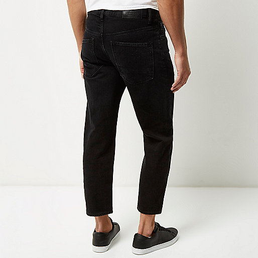 river island short jeans,Winter Clothes jacques-vertuk Black Dean cropped straight jeans Jeans Sale men