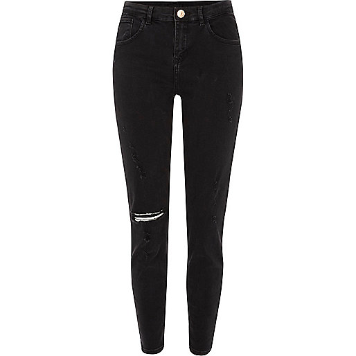 jacques-vertuk Black distressed Alannah relaxed skinny jeans 709103 women Jeans Skinny Jeans