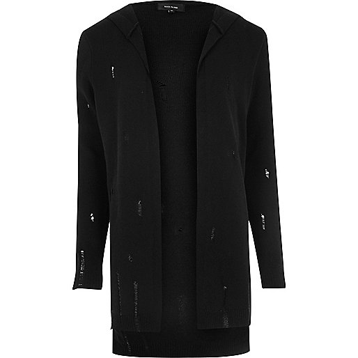 jacques-vertuk Black distressed cardigan 297629 men Jumpers / Cardigans