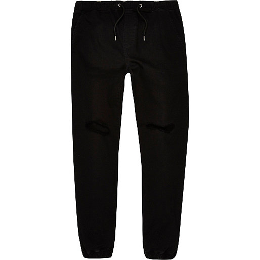 jacques-vertuk Black distressed joggers 293887 men Jeans