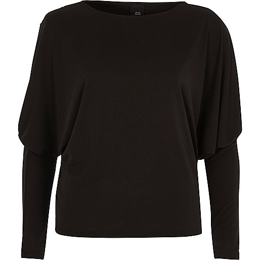 jacques-vertuk Black dolman split sleeve top 706984 women Tops T-Shirts & Vests Plain T-Shirts / Vests