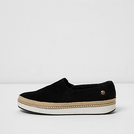 river island white heels,jacques-vertuk UK Black double layer espadrille plimsolls women 695812