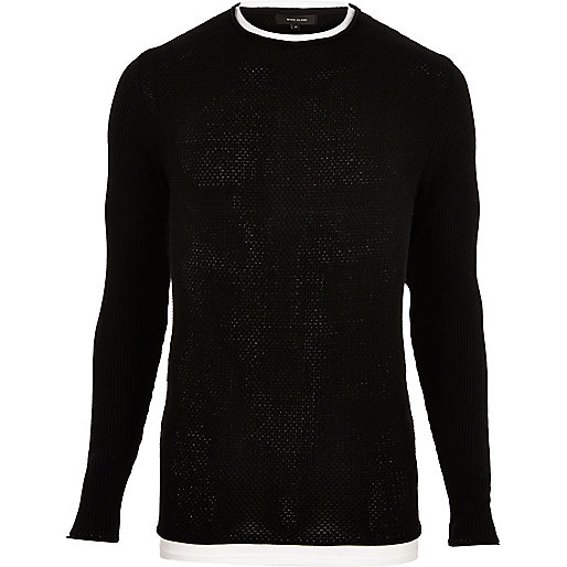 jacques-vertuk Black double layer tunic 297228 men Jumpers / Cardigans