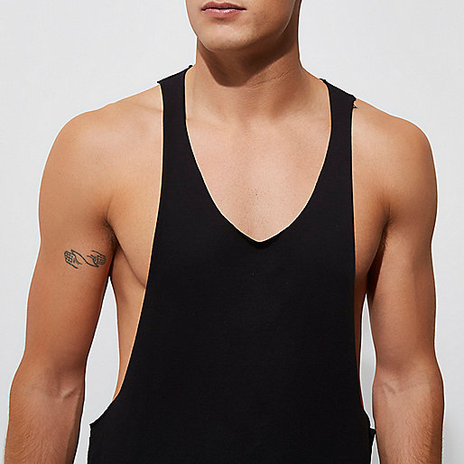 quilted coat river island,jacques-vertuk Stores Black dropped armhole relaxed fit tank men 303728