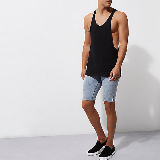 quilted coat river island,jacques-vertuk Stores Black dropped armhole relaxed fit tank men 303728