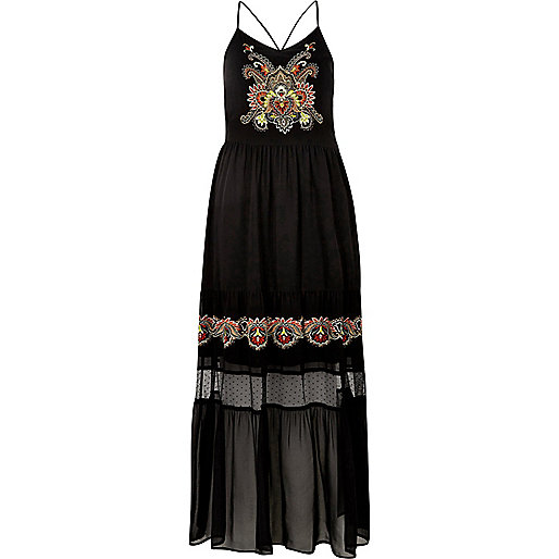 river island green mules,jacques-vertuk UK Black embroidered cami maxi dress women 702950