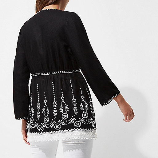 river island party shoes,Buy jacques-vertuk Clothes Online Black embroidered lace hem tassel kimono Kimonos Tops women