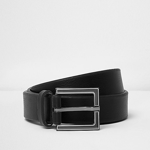 jacques-vertuk Black enamel square buckle belt 302352 men Accessories Belts