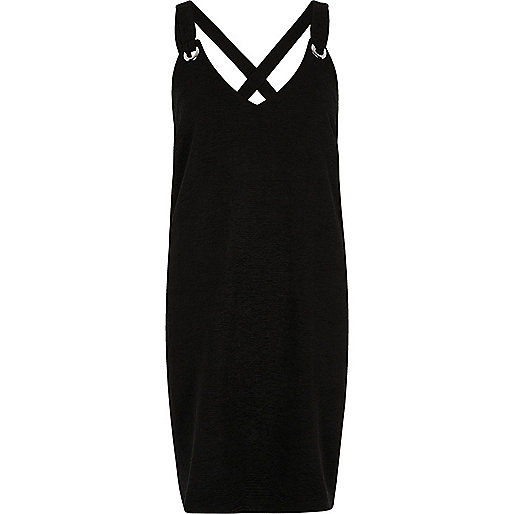 jacques-vertuk Black eyelet cross back cami slip dress 697756 women Dresses