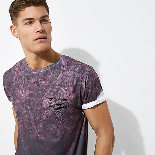 river island outlet,Sale Dresses jacques-vertuk Black fade leaf print short sleeve T-shirt T-shirts T-Shirts / Tanks men