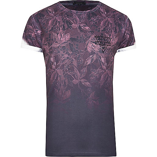 river island outlet,Sale Dresses jacques-vertuk Black fade leaf print short sleeve T-shirt T-shirts T-Shirts / Tanks men