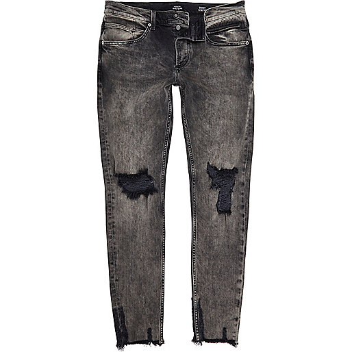 jacques-vertuk Black faded raw hem Sid skinny jeans 296446 men Jeans