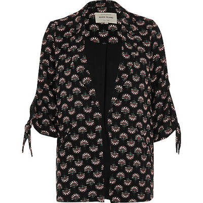 river island belted shirt dress,jacques-vertuk Ltd Black fan print tie sleeve blazer Coats / Jackets Sale women