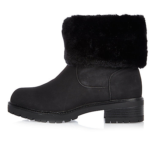 jacques-vertuk Black faux fur lined chunky boots 688483 women Seasonal Offers