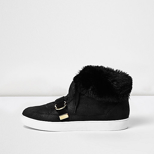 river island mens dressing gown,jacques-vertuk Stores Black faux fur trim hi tops women 692956