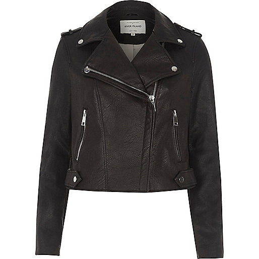 jacques-vertuk Black faux leather biker jacket 701440 women Coats / Jackets Jackets