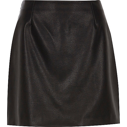 river island dresses,jacques-vertuk Ireland Black faux leather mini skirt women 700739