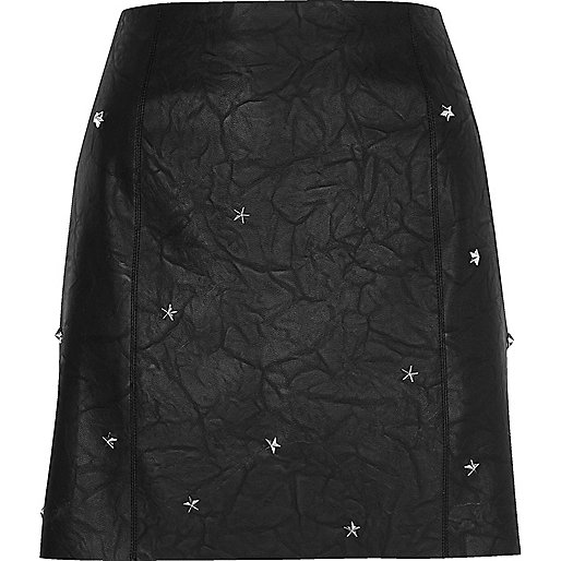 river island damen sale,jacques-vertuk UK Sale Black faux leather studded mini skirt women 698140