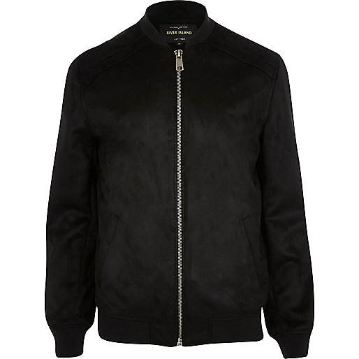 asos river island shoes,jacques-vertuk UK Black faux suede bomber jacket men 294580