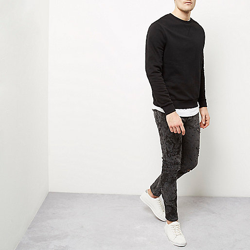 river island about you,jacques-vertuk Shop Black firework effect Sid skinny jeans men 298942