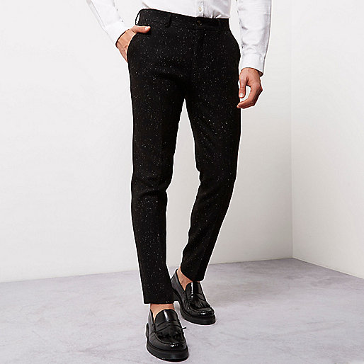 jacques-vertuk Black flecked skinny fit pants 298221 men Trousers