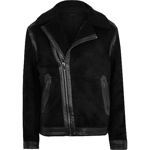 river island 13 16,jacques-vertuk Online Black fleece lined jacket men 297876