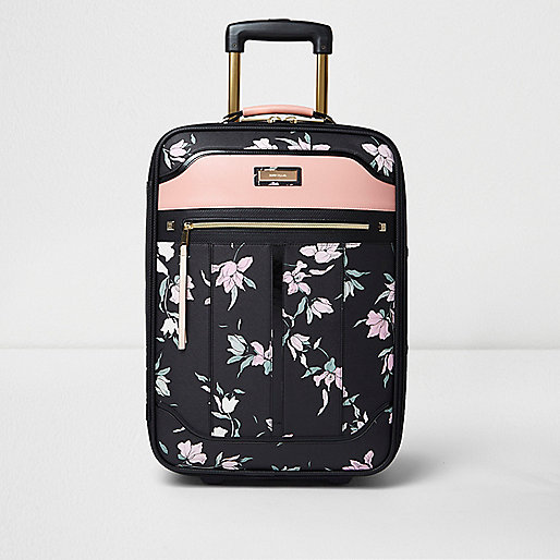 jacques-vertuk Black floral print cabin suitcase 705759 women Bags / Purses Suitcases