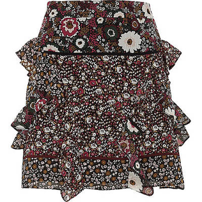 river island green coat sale,jacques-vertuk Shopping Uk Black floral print frill mini skirt Skirts Sale women