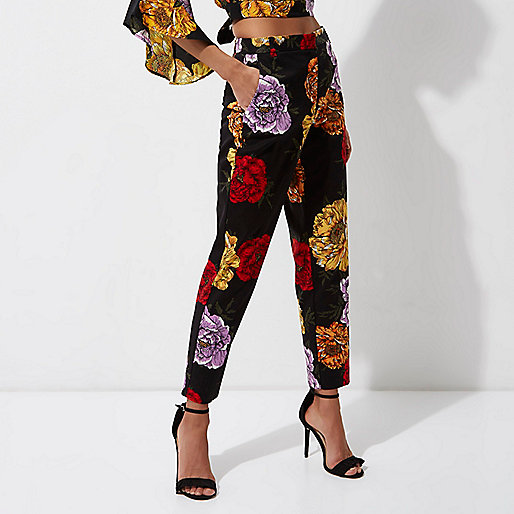 river island holdall weekend bag,jacques-vertuk Irish Website Black floral print frill sleeve wrap crop top Tops Sale women