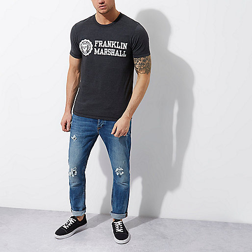 river island black friday,jacques-vertuk Denim Shoes Black Franklin & Marshall print T-shirt T-shirts T-Shirts / Tanks men