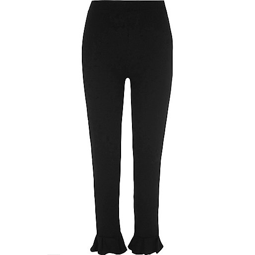 jacques-vertuk Black frill hem leggings 702901 women Trousers Leggings