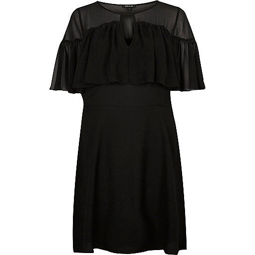 jacques-vertuk Black frill sleeve overlay dress 701778 women Workwear