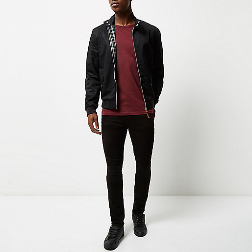 river island super skinny jeans,jacques-vertuk Sale Black funnel neck harrington jacket men 295068