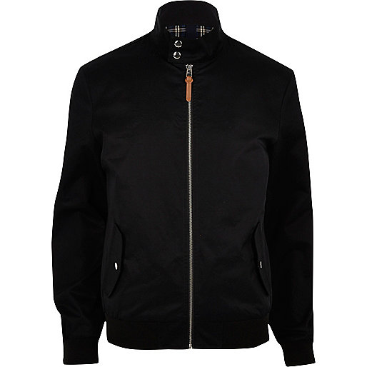 jacques-vertuk Black funnel neck harrington jacket 295068 men Coats / Jackets