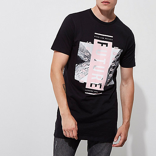 pink animal print swing midi dress river island,jacques-vertuk Online Black  future boroughs  longline T-shirt men 303807