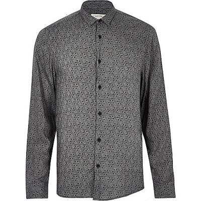 jacques-vertuk Black geo print casual shirt 297386 men Seasonal Offers