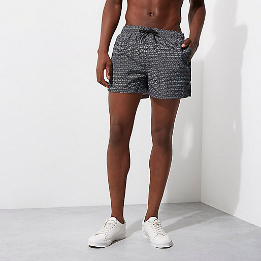 river island spray on jeans,Clothes jacques-vertuk Black geo print swim trunks Swim Trunks Shorts men