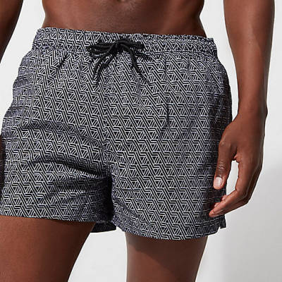 river island spray on jeans,Clothes jacques-vertuk Black geo print swim trunks Swim Trunks Shorts men