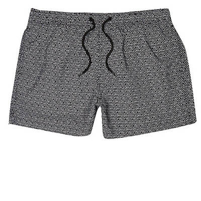 jacques-vertuk Black geo print swim trunks 302273 men Shorts Swim Shorts