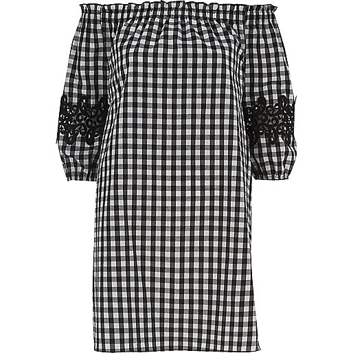 river island bag with purse,jacques-vertuk Outlet Black gingham check bardot swing dress women 704763