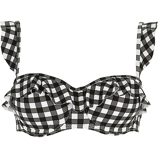 river island chain shoulder bag,Www Riverisland Black gingham frill balconette bikini top Vacation Shop Sale women