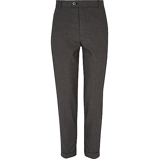 jacques-vertuk Black gingham skinny suit pants 293414 men Suits Suit Trousers