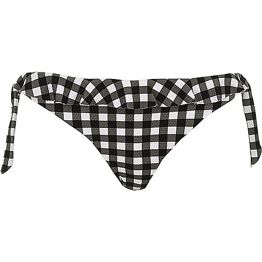 river island checked bag,jacques-vertuk Dresses Black gingham tie side string bikini bottoms Vacation Shop Sale women