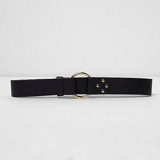 jacques-vertuk Black gold tone ring jeans belt 708589 women Accessories Belts